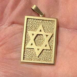 Solid 14K Gold Star of David Pendant